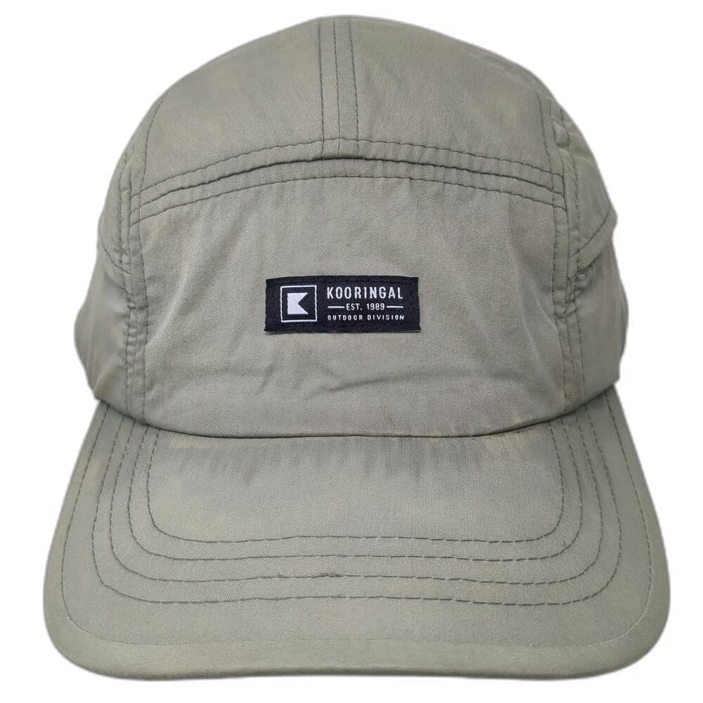 Kooringal 5 Panel Green Hat One Size Outdoor Division Strapback Cotton Blend